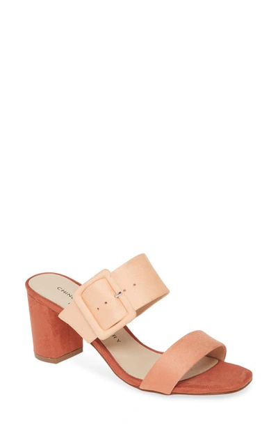 Chinese Laundry Yippy Block Heel Sandal In Sherbet Suede