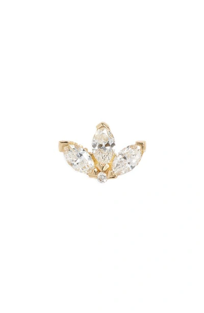 Shop Maria Tash Diamond Lotus Stud Earring In Yellow Gold/ Diamond