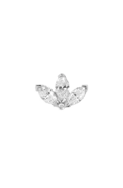 Shop Maria Tash Diamond Lotus Stud Earring In White Gold/ Diamond