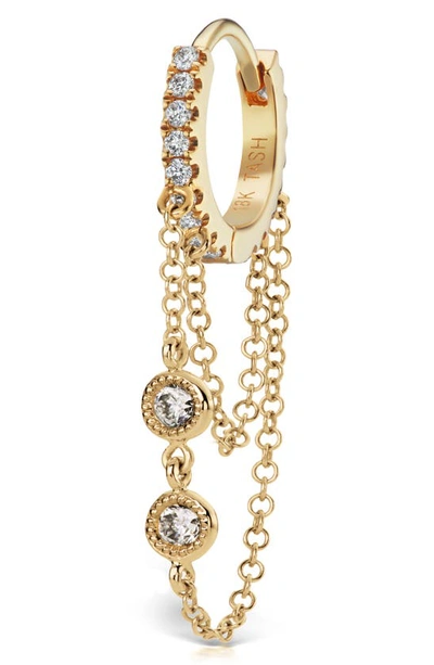 Shop Maria Tash Double Chain Diamond Eternity Clicker In Yellow Gold