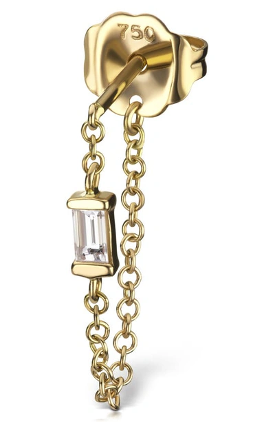 Shop Maria Tash Diamond Baguette Chain Wrap Stud Earring In Yellow Gold