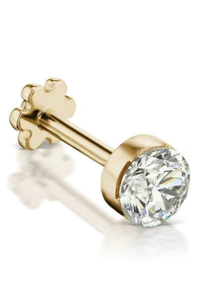 Shop Maria Tash Invisible Set Diamond Threaded Stud Earring In Yellow Gold/ Diamond