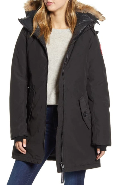 Shop Canada Goose Rosemont Arctic Tech 625 Fill Power Down Parka With Genuine Coyote Fur Trim In Black