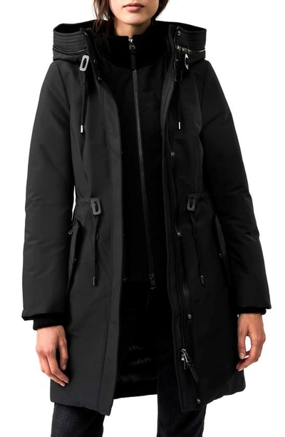 Shop Mackage Beckah Powder Touch Waterproof Down Coat In Black