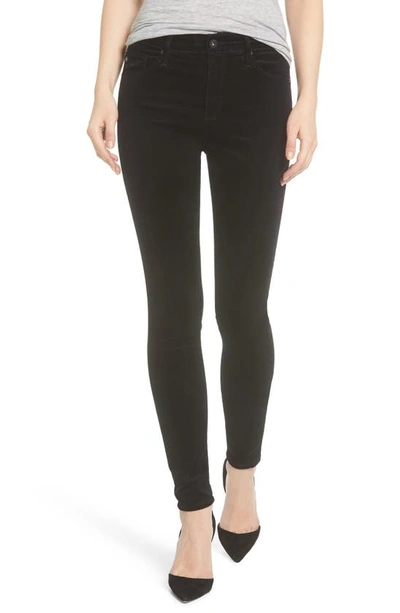 Shop Ag The Farrah High Waist Velvet Jeans In Super Black