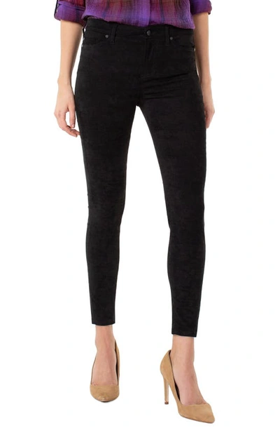Shop Liverpool Abby Faux Suede Stretch Skinny Jeans In Black