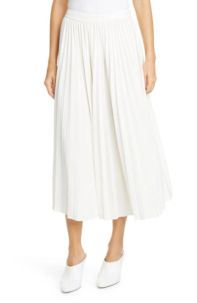 Shop Co Essentials Pleated Midi Skirt In Ivory
