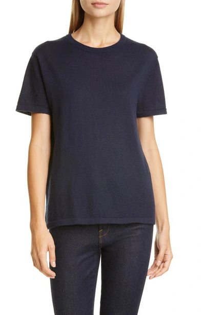 Shop Co Essentials Cashmere Sweater T-shirt In Navy