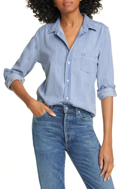 Shop Frank & Eileen Long Sleeve Chambray Button-up Shirt In Classic Blue Wash