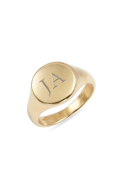 Shop Argento Vivo Personalized Signet Ring In Gold