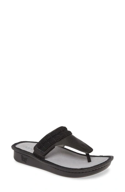 Shop Alegria 'vanessa' Thong Sandal In Black Upgrade Leather