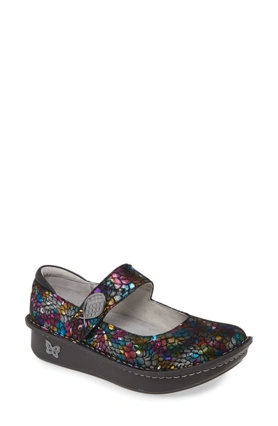 Shop Alegria Paloma Platform Mary Jane In Minnow Rainbow Leather