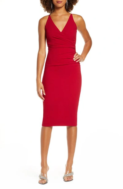 Shop Dress The Population Anita Crepe Cocktail Dress In Garnet