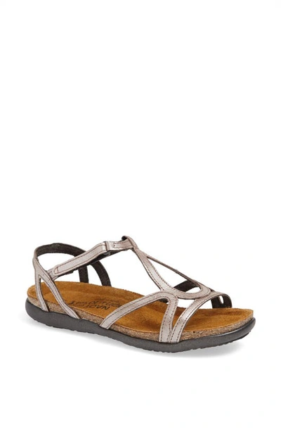 Shop Naot Dorith Sandal In Silver Threads Leather