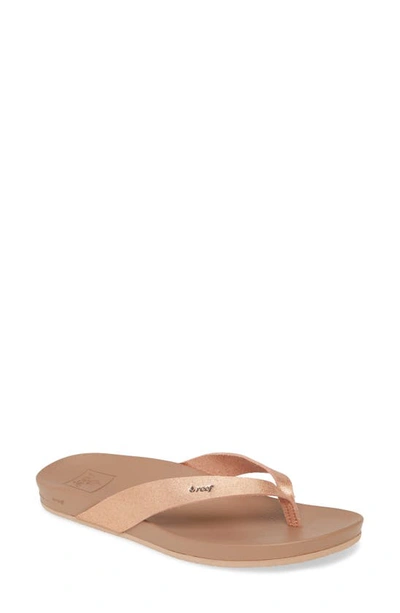 Shop Reef Cushion Bounce Court Flip Flop In Rose Gold