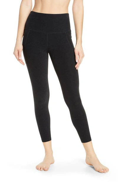 Shop Beyond Yoga Everyday Space Dye High Waist Pocket Leggings In Darkest Night