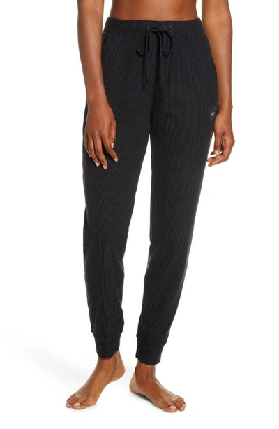 Shop Alo Yoga Muse High Waist Rib Joggers In Black