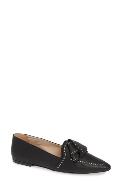 Shop Tod's Studded Bow Loafer In Black