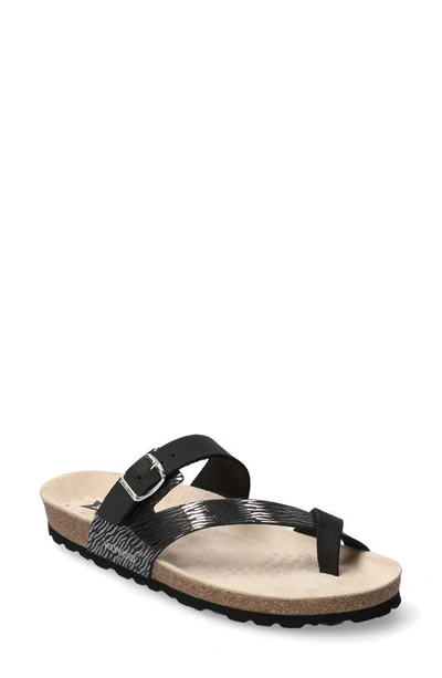 Shop Mephisto Nalia Slide Sandal In Black Nubuck Leather