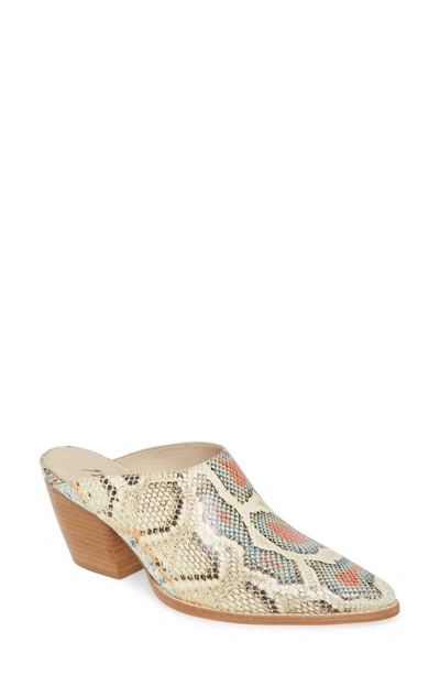 Shop Matisse Cammy Pointy Toe Mule In Multi Snake Print Leather