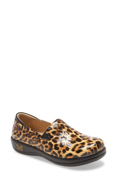 Shop Alegria Keli Embossed Clog Loafer In Leopard Print Leather