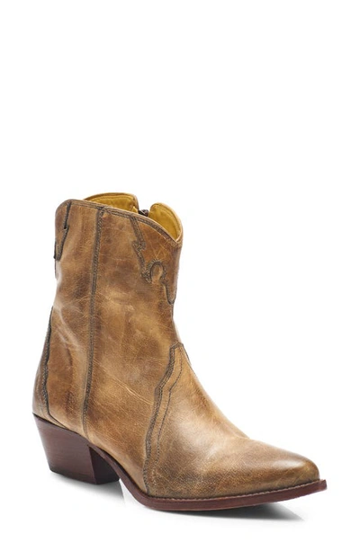 Shop Free People New Frontier Western Bootie In Brown Leather
