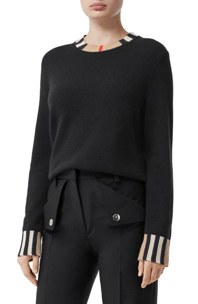 Shop Burberry Eyre Cashmere Sweater In Black