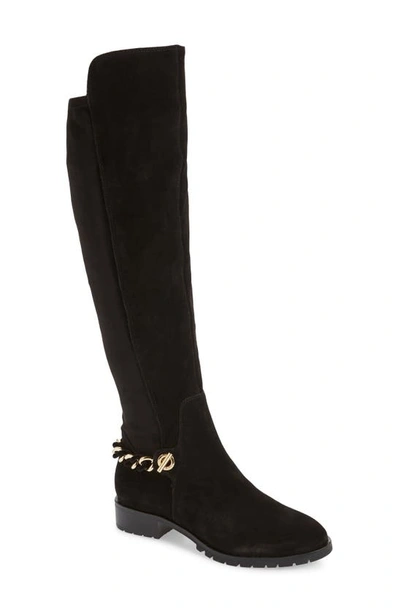 Shop Karl Lagerfeld Karl Largerfeld Paris Skylar Over The Knee Boot In Black Suede