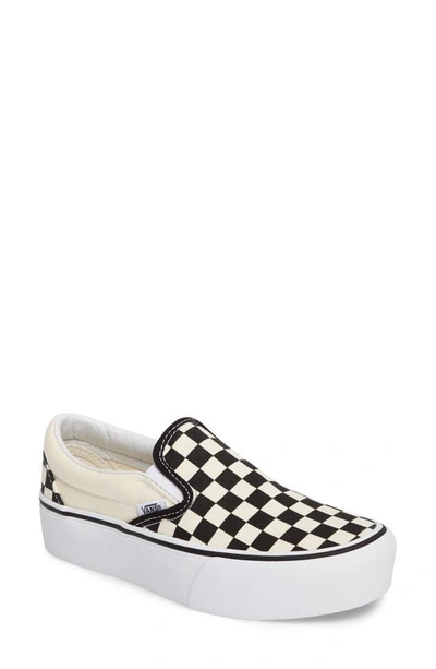 Shop Vans Platform Slip-on Sneaker In Black/ Black/ White