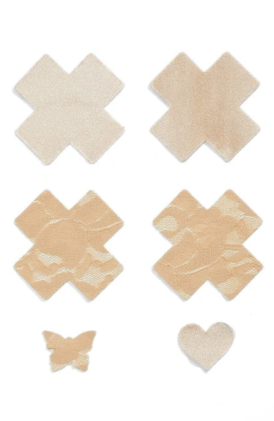 Shop Bristols 6 Nippies By Bristols Six Cross Nipple Covers In Cream