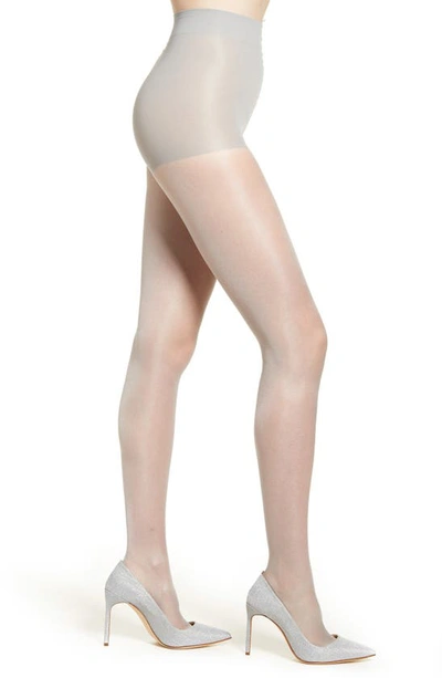 Shop Natori Shimmer Sheer Tights In Silver