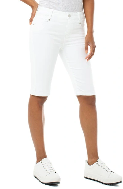 Shop Liverpool Gia Glider Cruiser Denim Shorts In Bright White