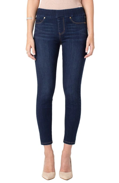 Shop Liverpool High Rise Stretch Denim Ankle Leggings In Griffith Super Dark