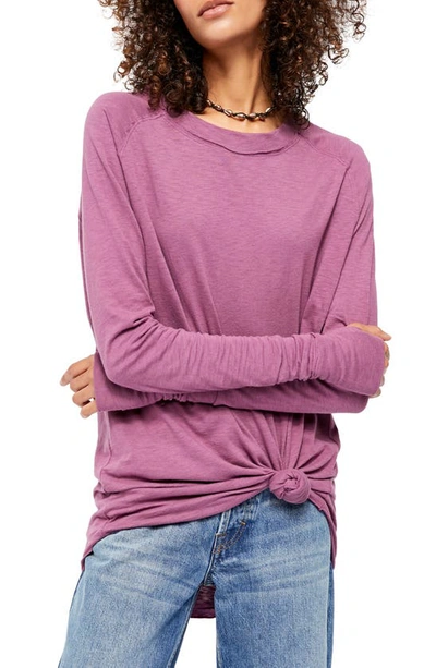 Shop Free People We The Free Arden Extra Long Cotton Top In Plum