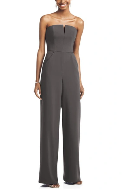 Shop Dessy Collection Strapless Crepe Jumpsuit In Caviar