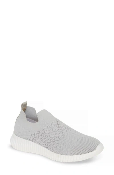 Shop David Tate Tiptop Knit Sneaker In Grey Stretch Fabric