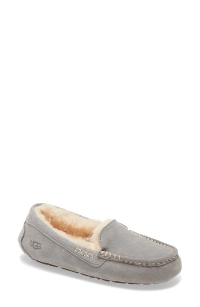 Shop Ugg Ansley Water Resistant Slipper In Light Grey Suede