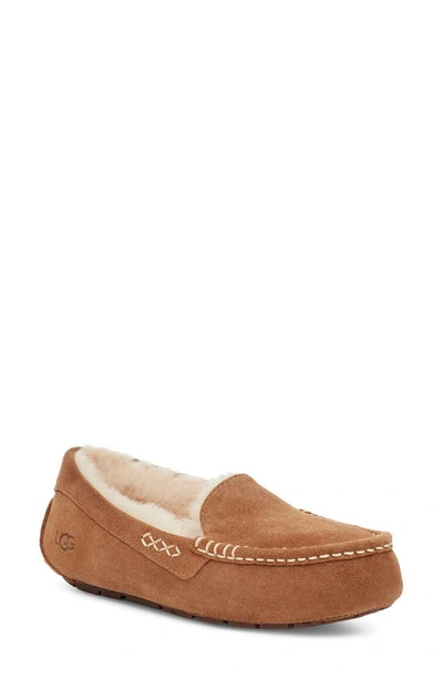 Shop Ugg Ansley Water Resistant Slipper In Chestnut Suede