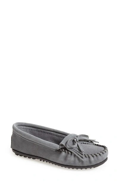 Shop Minnetonka Kilty Suede Driving Shoe In Storm