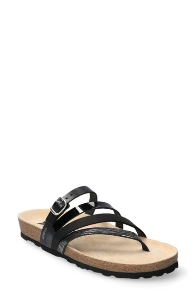 Shop Mephisto Natty Slide Sandal In Black Patent Leather/ Nubuck