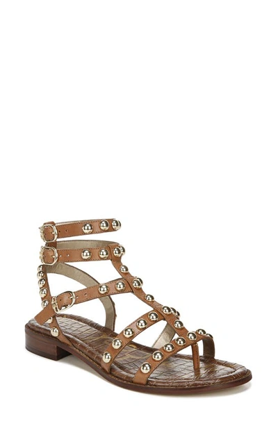 Shop Sam Edelman Eavan Studded Sandal In Spiced Clay Leather