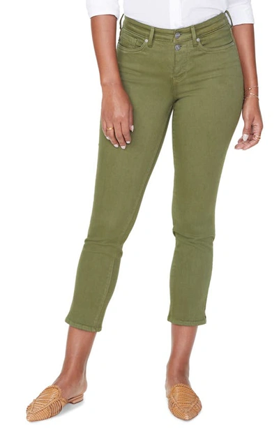 Shop Nydj Sheri High Waist Slim Fit Crop Jeans In Olivine