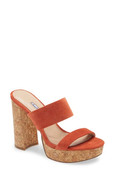 Shop Charles David Jinx Platform Slide Sandal In Russet Suede