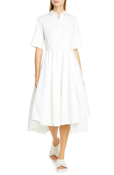 Shop Co Belted Tton Fit & Flare Shirtdress In White