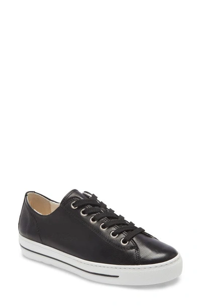 Shop Paul Green Ally Low Top Sneaker In Black Leather