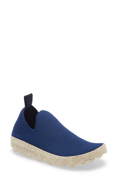 Shop Asportuguesas By Fly London Care Sneaker In Navy Fabric/ White Sole