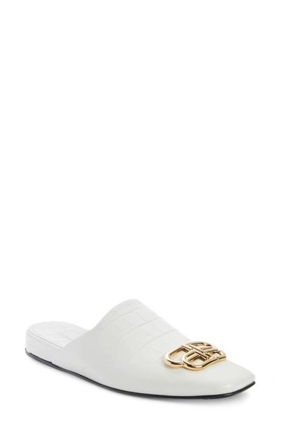 Shop Balenciaga Cosy Mule In White/ Gold