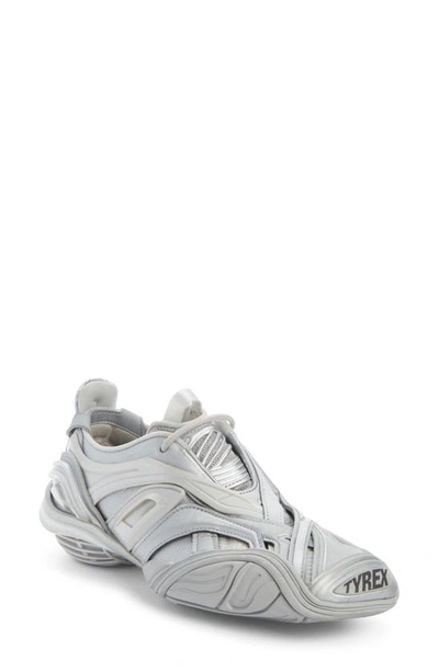 Shop Balenciaga Tyrex Sneaker In Silver