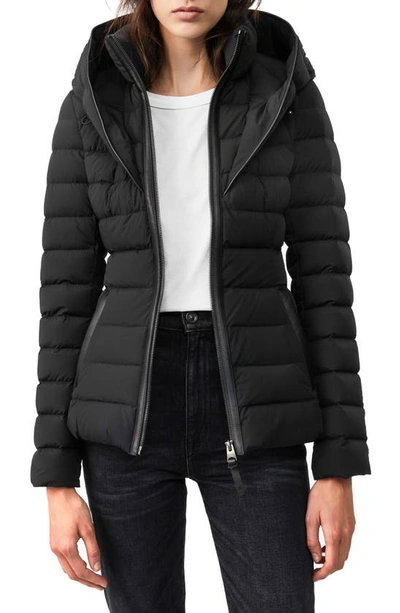 Shop Mackage Andrea Lightweight Hooded Water Repellent Down Puffer Jacket In Black