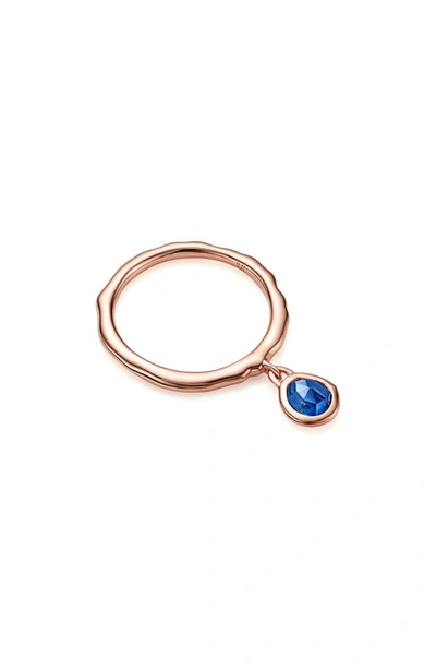 Shop Monica Vinader Siren Charm Ring In Rose Gold/ Kyanite